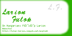larion fulop business card
